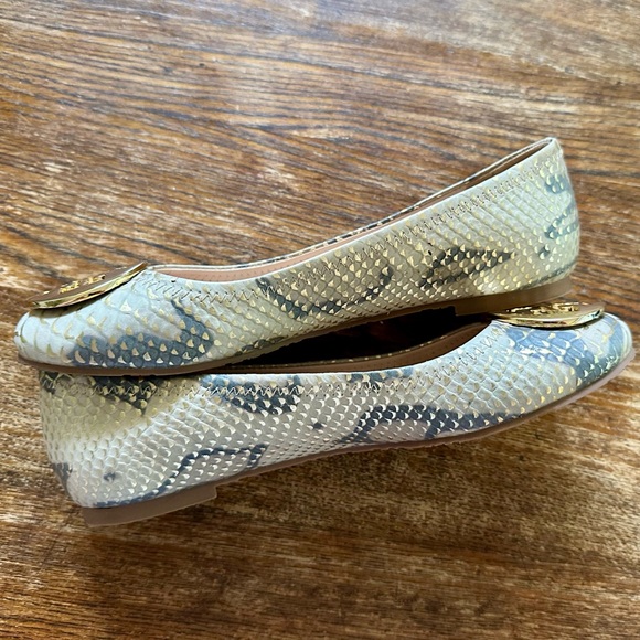Tory Burch Reva Snake Skin Print Ballerina Flats Size 7 - Picture 5 of 11